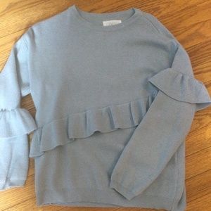 ZARA GIRLS KNIT RUFFLE SWEATER
